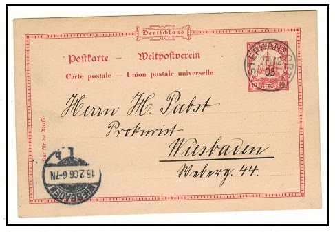 NEW GUINEA - 1905 10pfg German PSC used at STEPHANSPORT.  H&G 9.