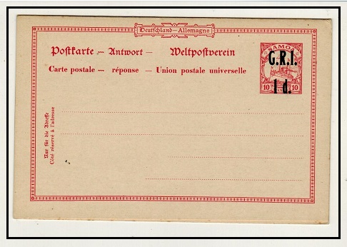 SAMOA - 1916 1d on 10pfg carmine 