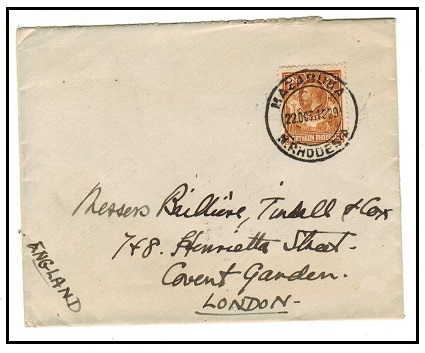 NORTHERN RHODESIA - 1929 2d rate cover to UK used at MAZABUKA.