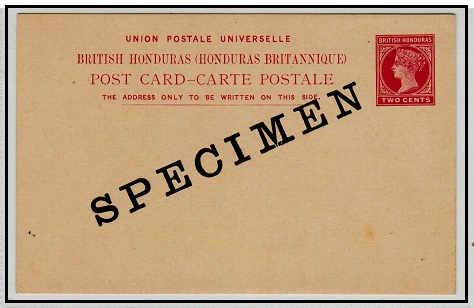 BRITISH HONDURAS - 1902 2c carmine PSC unused SPECIMEN.  H&G 10.