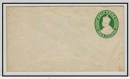 INDIA - 1913 1/2a yellow green PSE (size c) unused. H&G 9.
