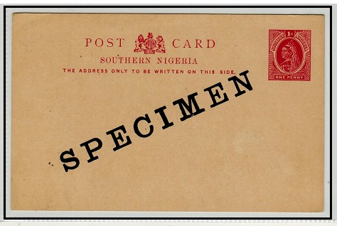 SOUTHERN NIGERIA - 1900 1d carmine PSE unused SPECIMEN.  H&G 1.