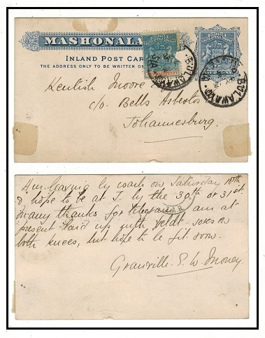 RHODESIA - 1893 1d blue 
