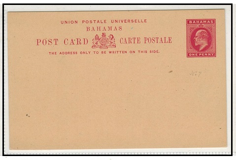 BAHAMAS - 1902 1d carmine PSC unused.  H&G 7.