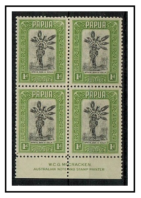 PAPUA - 1932 1d black and green 