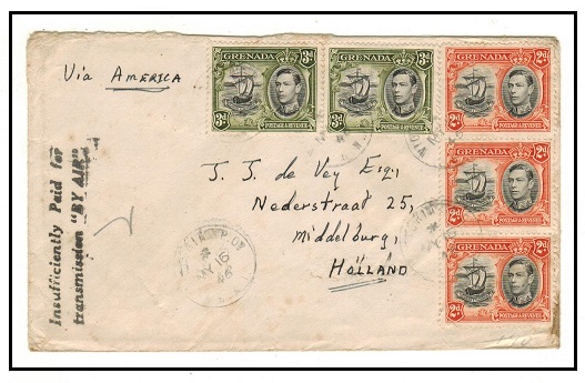 GRENADA - 1946 1/- rate 