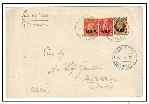 B.O.F.I.C. (Eritrea) - 1946 1/3d rate cover to Italy used at ADI UGRI/ERITREA.