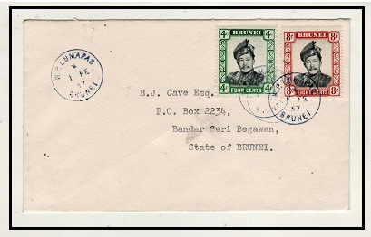 BRUNEI - 1967 12c rate local cover used at 