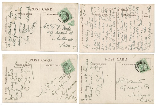 NATAL - 1902 part series of 8 NATAL FLAG postcards with differing inserts.