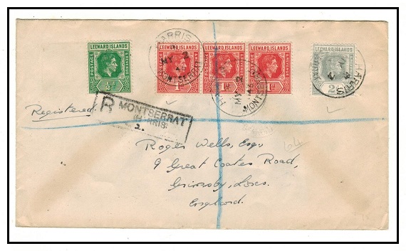 MONTSERRAT - 1946 registered cover to UK used at HARRIS.