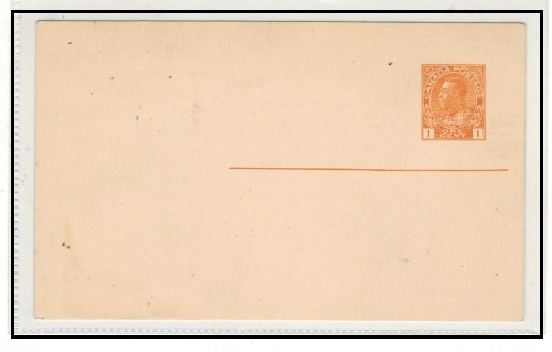 CANADA - 1928 1c orange PSC unused.  H&G 71.