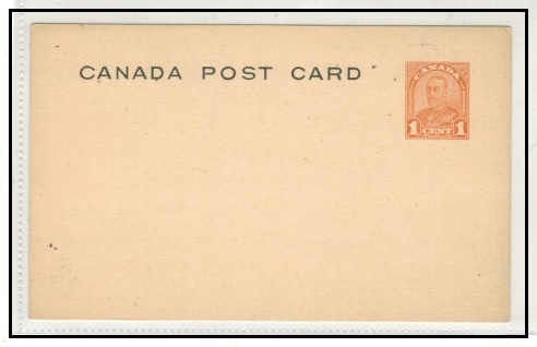CANADA - 1928 1c orange PSC unused.  H&G 70.