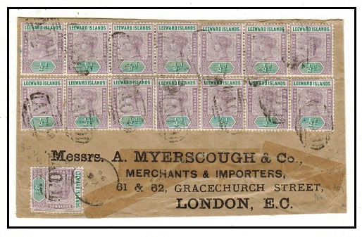 ST.KITTS - 1896 1/2d (x15) on registered 