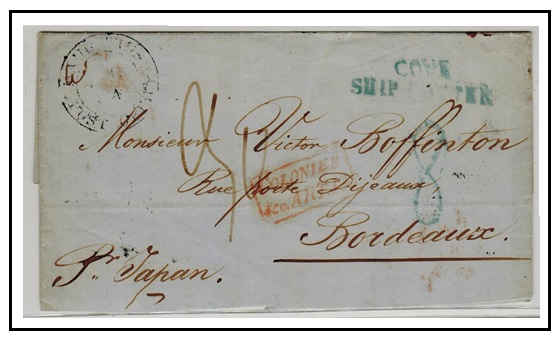 MAURITIUS - 1849 use of outer wrapper to France struck 