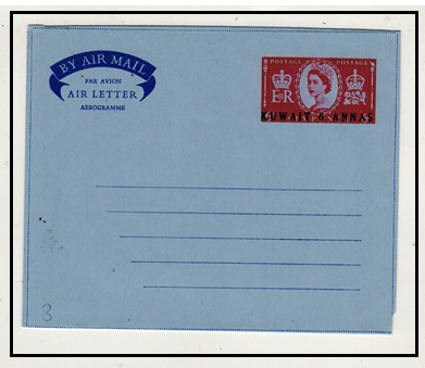 KUWAIT - 1954 6a on 6d red postal stationery air letter unused.  H&G 3.