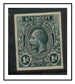 ST.VINCENT - 1913 1d IMPERFORATE PLATE PROOF in black.