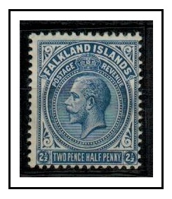 FALKLAND ISLANDS - 1919 2 1/2d deep blue mint with 