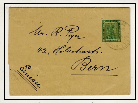 EGYPT - 1913 2m green postal stationery wrapper to Switzerland.  H&G 4.