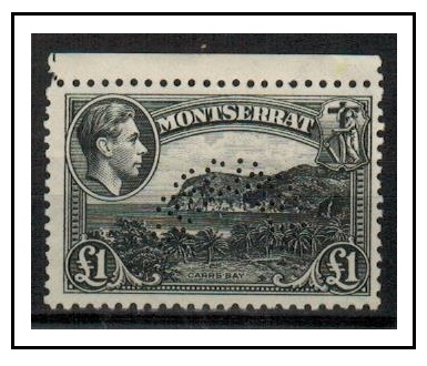 MONTSERRAT - 1948 1 black U/M PERFORATED SPECIMEN example. SG 112.
