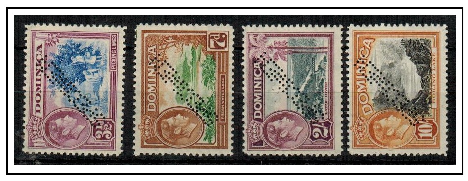DOMINICA - 1947 3 1/2d, 7d, 2/- and 10/-