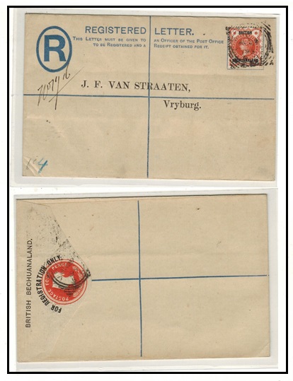 BECHUANALAND - 1889 4d vermilion RPSE to Vryburg bearing scarce 1/2d (SG 9).  H&G 7.