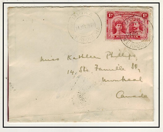 RHODESIA - 1913 1d rate 