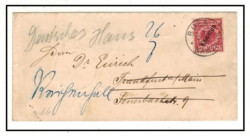 CAMEROONS - 1900 10pfg rate cover to Germany used at BUEA.