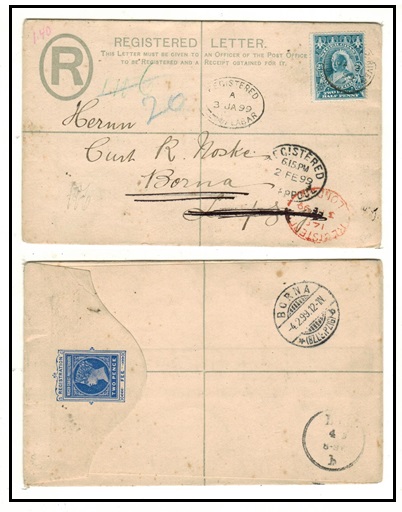 NIGER COAST - 1897 2d ultramarine RPSE uprated to Germany used at CALABAR RIVER. H&G 5.