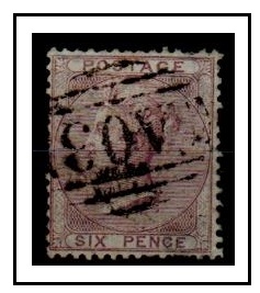 BRITISH GUIANA - 1858 6d lilac of GB cancelled 