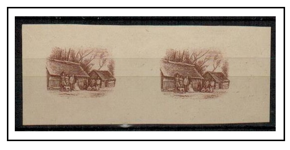 COOK ISLANDS - 1920 IMPERFORATE PLATE PROOF vignette pair depicting 