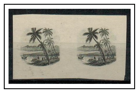 COOK ISLANDS - 1920 IMPERFORATE PLATE PROOF vignette pair of 