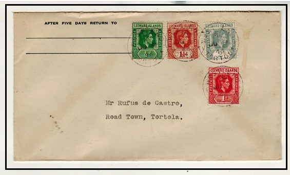 BRITISH VIRGIN ISLANDS - 1944 local cover used at WEST END/TORTOLA.