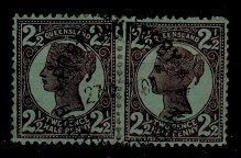 PAPUA - 1897 Queensland 2 1/2d brown-purple struck by PORT MORESBY/BRITISH NEW GUINEA cancel.