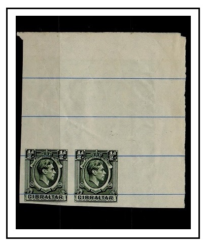 GIBRALTAR - 1938 1/2d IMPERFORATE PLATE PROOF pair.
