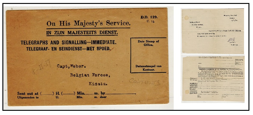 TANGANYIKA - 1917 use of TELEGRAPHS & SIGNALLING 