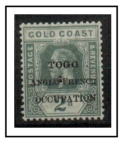 TOGO - 1915 2d grey fine mint with DOUBLE HYPHEN.  SG H36d.