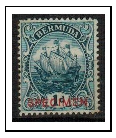 BERMUDA - 1910 1d (SG type 14) PRINTERS TRIAL in indigo handstamped SPECIMEN in red.