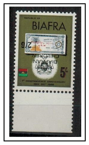 BIAFRA - 1968 2/6d on 5/- 