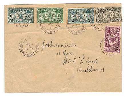 NEW HEBRIDES - 1927 multi franked cover to 