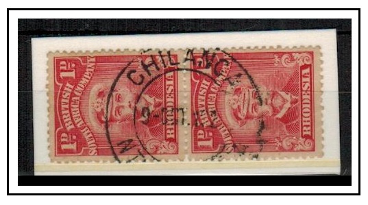 RHODESIA - 1920 1d admiral pair used at CHILANCA/N.RHODESIA.