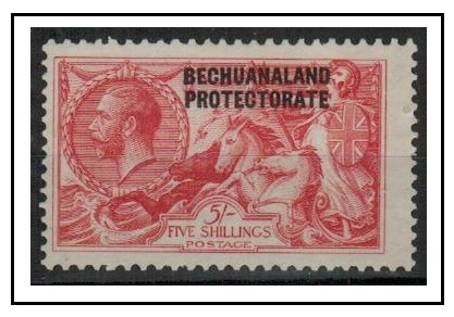 BECHUANALAND - 1920 5/- rose carmine fine mint.  SG 89.
