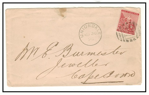 CAPE OF GOOD HOPE - 1890 1d rate local cover used at 