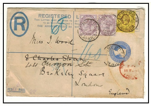 TRANSVAAL - 1901 use of GB 2d RPSE uprated to UK used at ARMY POST 53 at Middleburg.