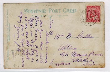 CANADA - 1911 use of picture postcard cancelled by MED.HAT & NEL. R.P.O./No.4 railway strike.