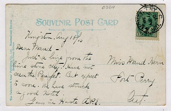CANADA - 1910 use of picture postcard cancelled by TOR & MONT T.RY railway strike.