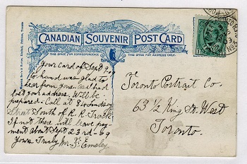 CANADA - 1909 use of picture postcard cancelled by PORT HOPE & TORONTO R.P.O./No.3 railway strike.