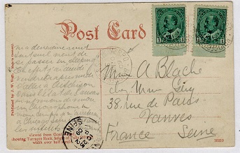 CANADA - 1909 use of picture postcard cancelled by BRIDGEBURG & ST THOMAS R.P.O. railway strike.
