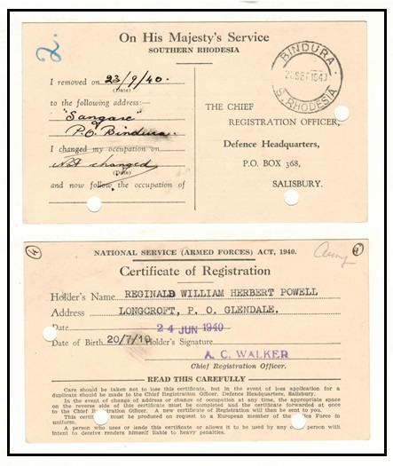 SOUTHERN RHODESIA - 1940 use of OHMS 