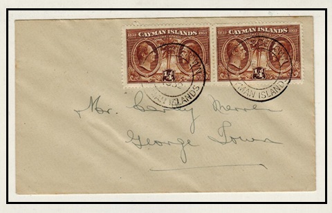 CAYMAN ISLANDS - 1932 1/4d (x2) 