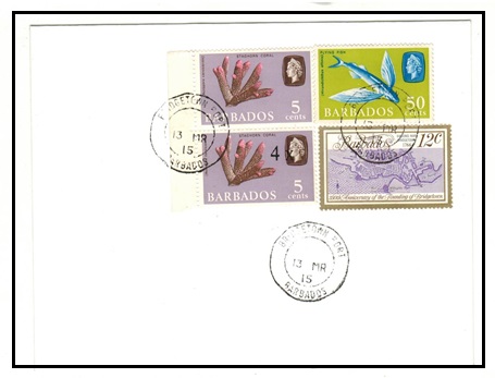 BARBADOS - 1970 4x on 5c (SG 398a) 